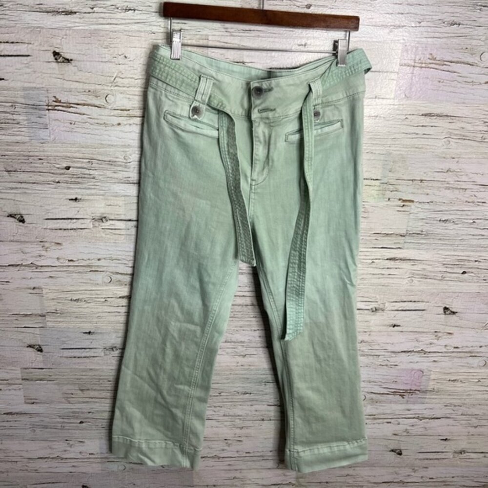Pilcro and the Letterpress High Rise Flare Mint Green size  31 crop
